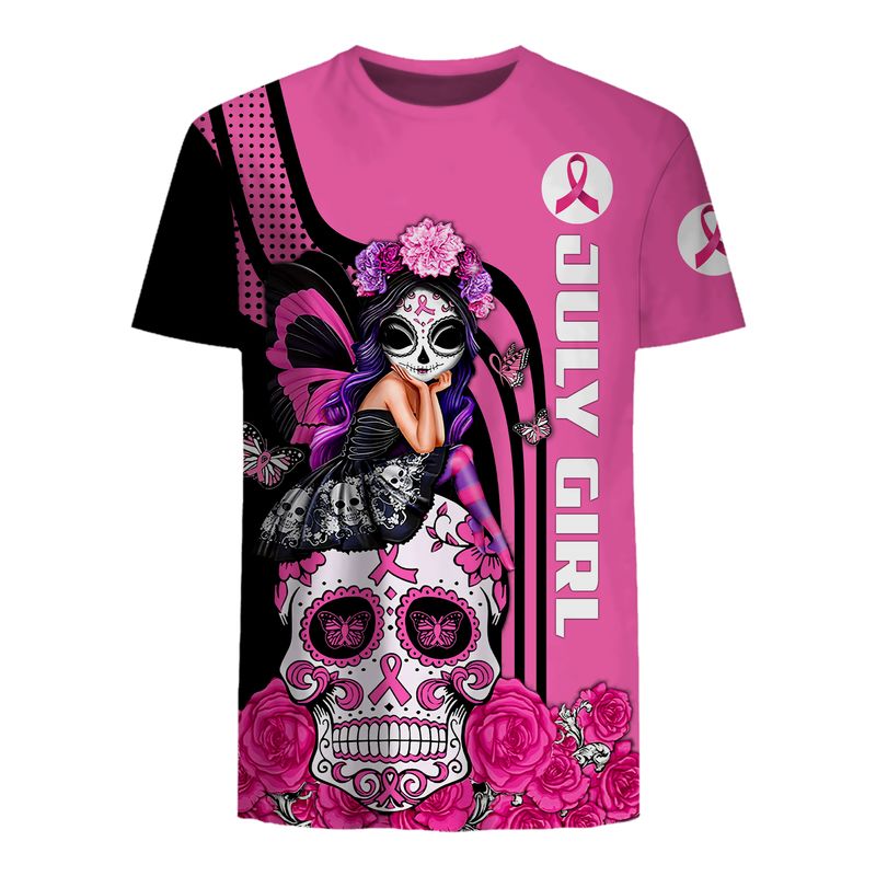 July Sugar Skull Fairy Fight Like A Girl Breast Cancer Awareness 3d shirt, hoodie 6 July Sugar Skull Fairy Fight Like A Girl Breast Cancer Awareness 3d shirt hoodie 7