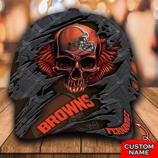 NFL Cleveland brownsclassic skull custom nam cap