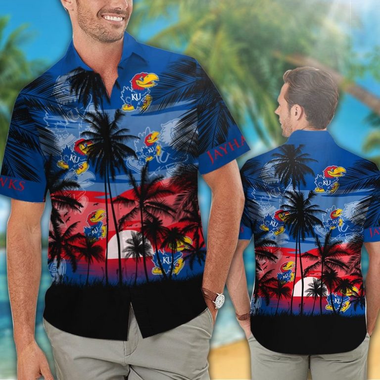 Kansas Jayhawks Hawaiian Tropical shirt short
