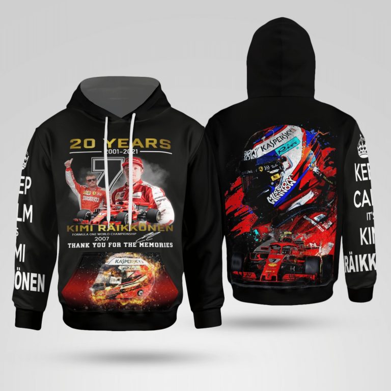 Kimi Raikkonen 20 years 2001-2021 3d hoodie, sweatshirt 3 Kimi Raikkonen 20 years 2001 2021 3d hoodie sweatshirt 3