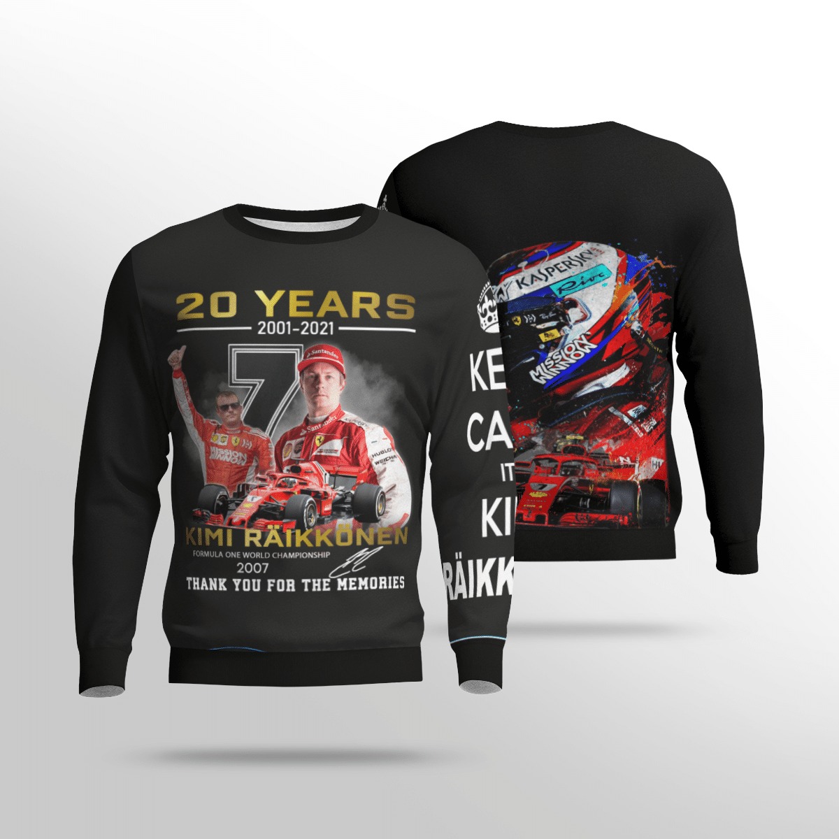 Kimi Raikkonen 20 years 2001-2021 3d hoodie, sweatshirt 7 Kimi Raikkonen 20 years 2001 2021 3d hoodie sweatshirt