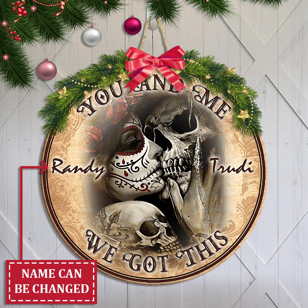 Kissing Sugar Skull you and me we got this custom name wooden sign 9 Kissing Sugar Skull you and me we got this custom name wooden sign 1