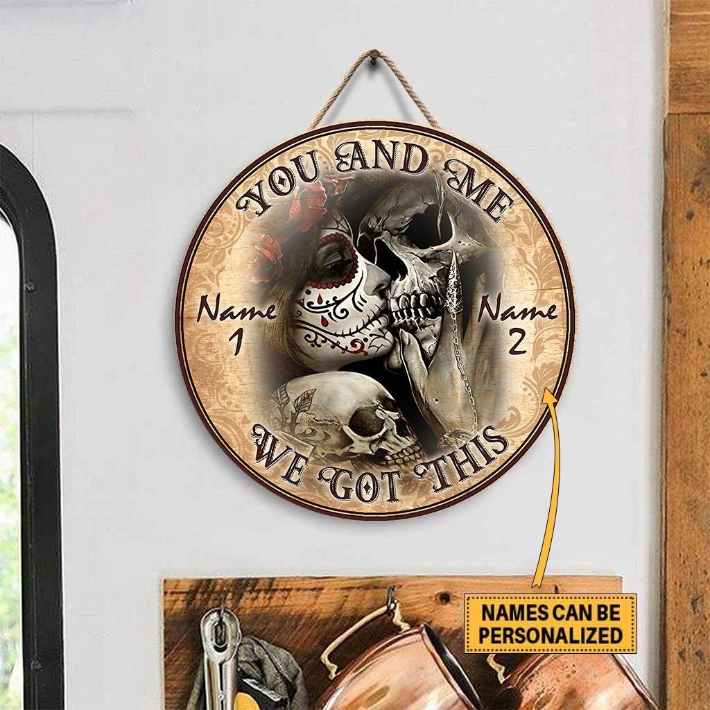 Kissing Sugar Skull you and me we got this custom name wooden sign 3 Kissing Sugar Skull you and me we got this custom name wooden sign 7