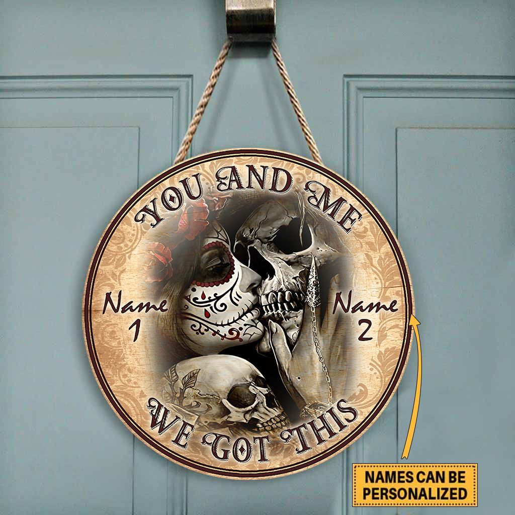 Kissing Sugar Skull you and me we got this custom name wooden sign 2 Kissing Sugar Skull you and me we got this custom name wooden sign 8