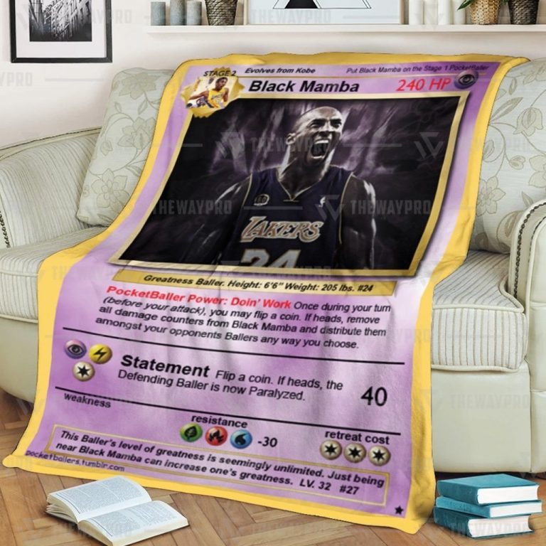 Kobe Bryant Black Mama Pokemon card blanket (1) Kobe Bryant Black Mama Pokemon card blanket 1