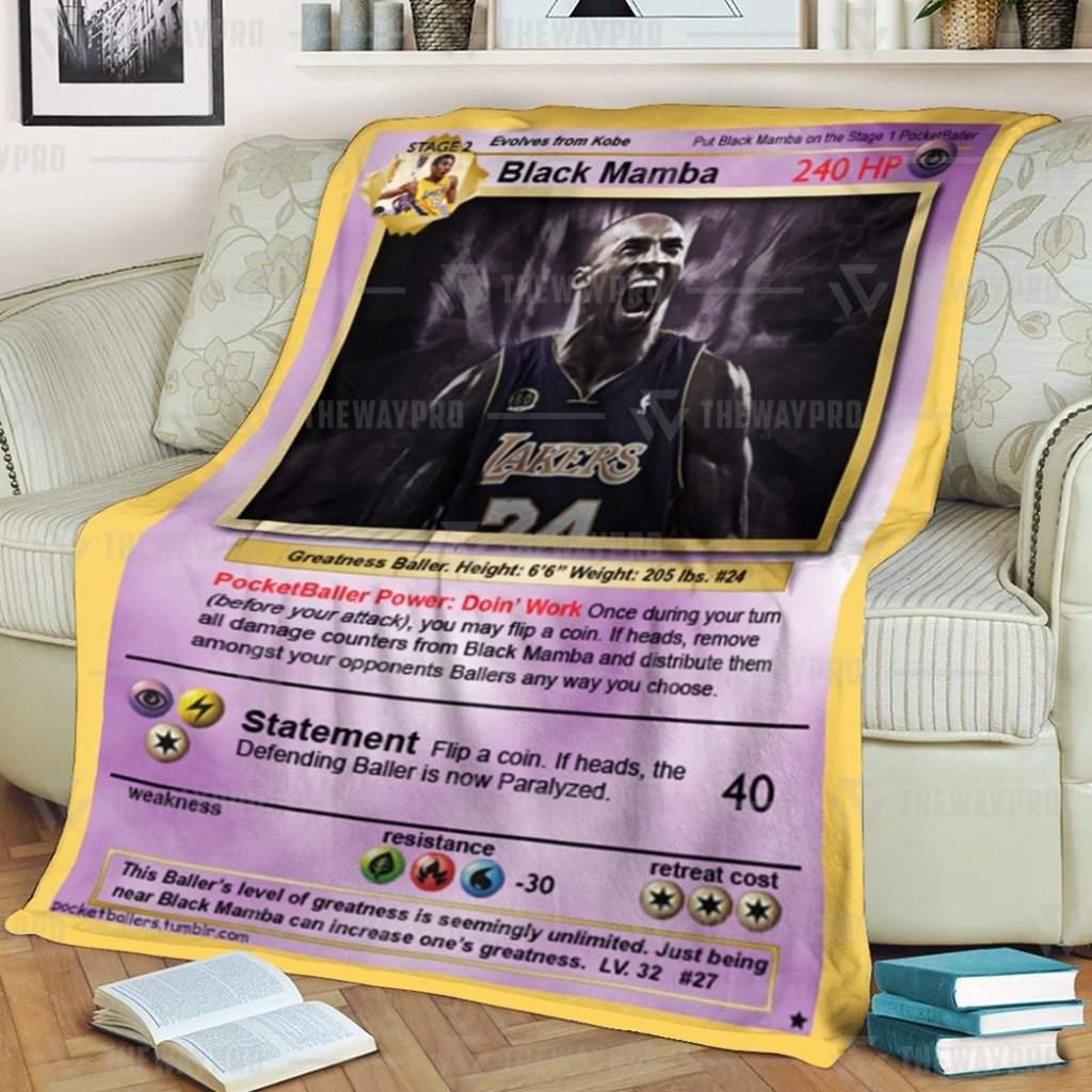 Kobe Bryant Black Mama Pokemon card blanket 4 Kobe Bryant Black Mama Pokemon card blanket 1