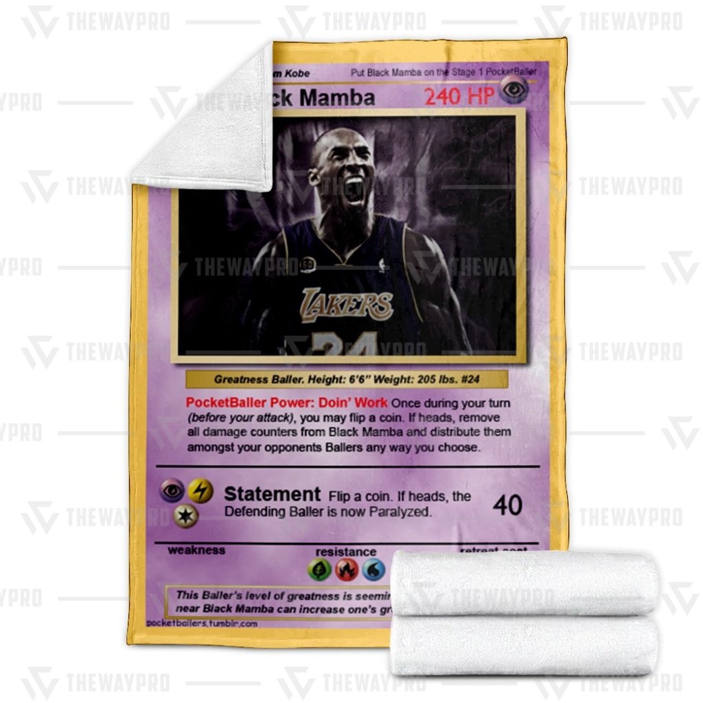 Kobe Bryant Black Mama Pokemon card blanket 2 Kobe Bryant Black Mama Pokemon card blanket 2
