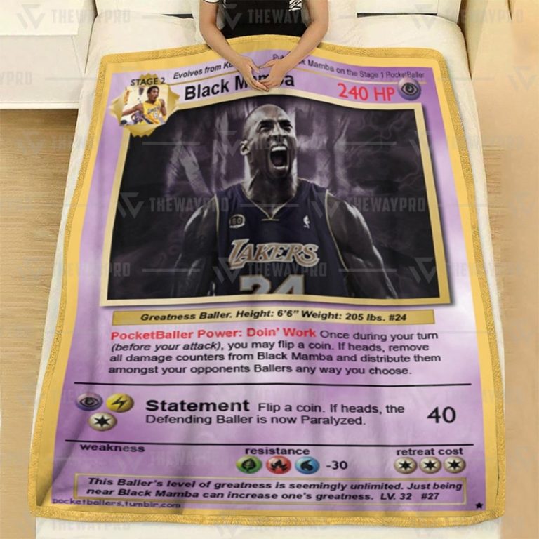 Kobe Bryant Black Mama Pokemon card blanket (3) Kobe Bryant Black Mama Pokemon card blanket 3