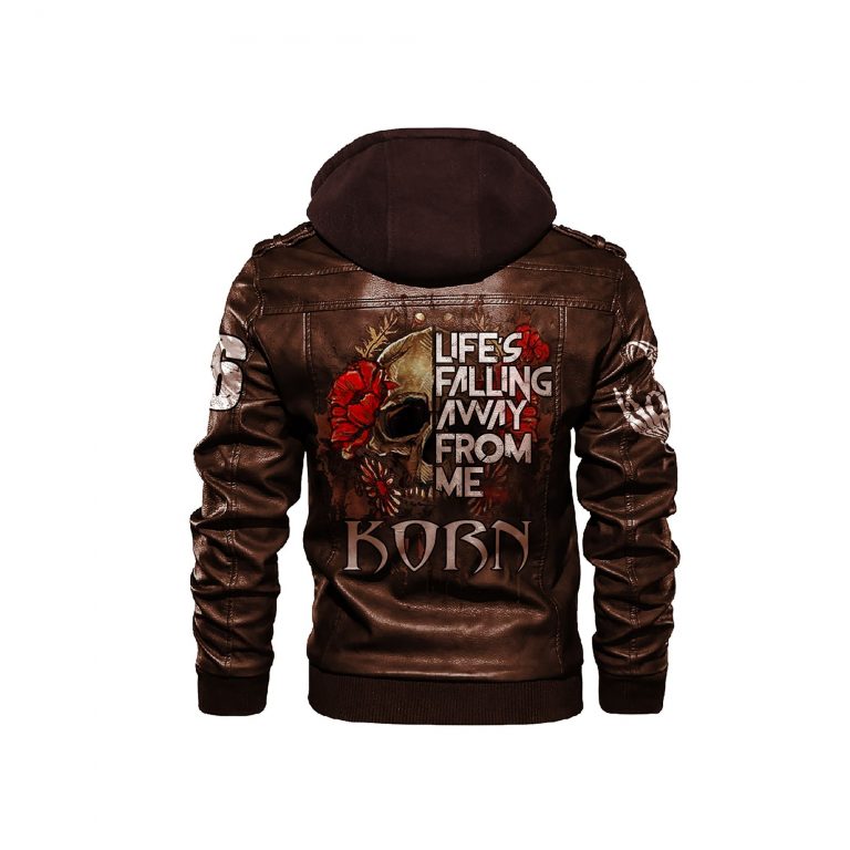 Korn Lifes falling away from me skull custom leather jacket 2