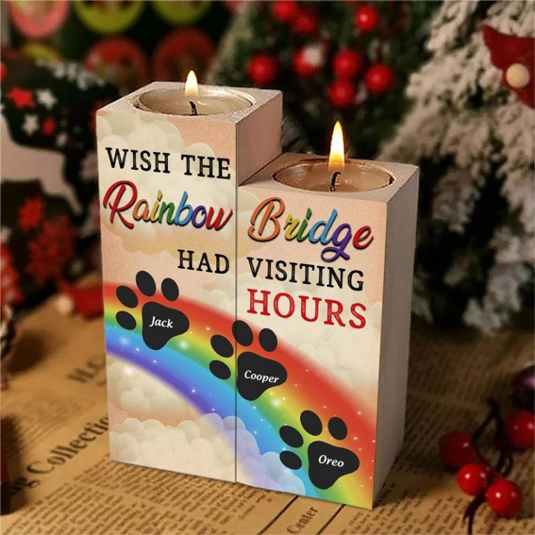 LGBT Paws Wish The Rainbow Bridge Had Visiting Hours custom name candles 2