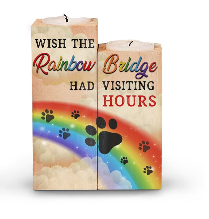 LGBT Paws Wish The Rainbow Bridge Had Visiting Hours custom name candles 3