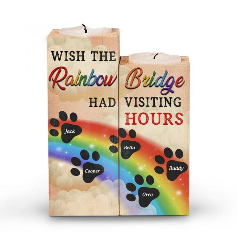 LGBT Paws Wish The Rainbow Bridge Had Visiting Hours custom name candles