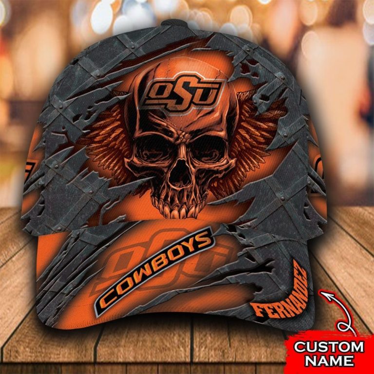 LIMITED Skull Oklahoma State Cowboys Custom Personalized Cap (1) LIMITED Skull Oklahoma State Cowboys custom Personalized cap 1