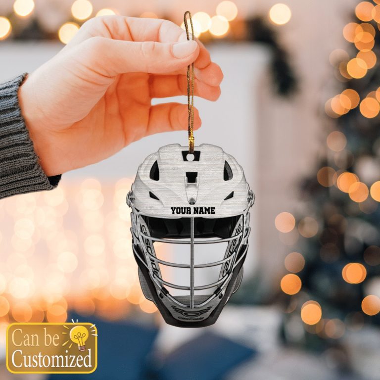 Lacrosse Helmet custom personalized name hanging ornament 1