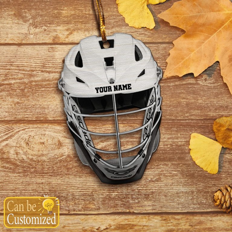 Lacrosse Helmet custom personalized name hanging ornament 2