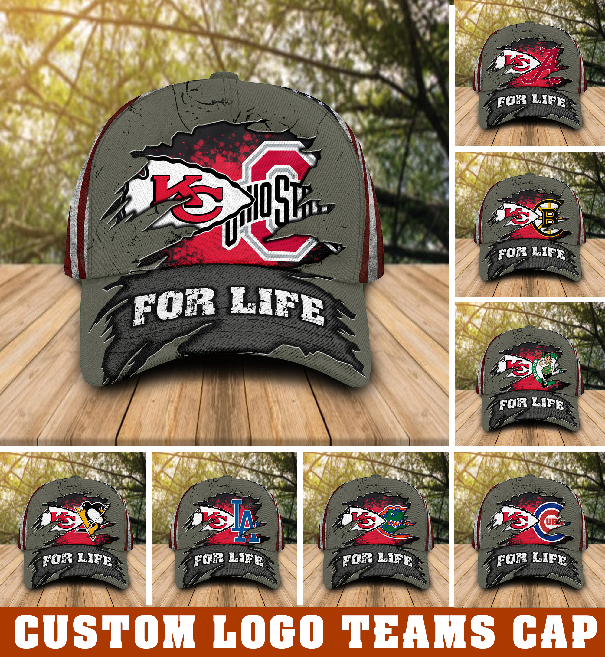Las Vegas Raiders Custom logo Sport NFL teams For Life cap hat 2 Las Vegas Raiders Custom logo Sport NFL teams For Life cap hat 2