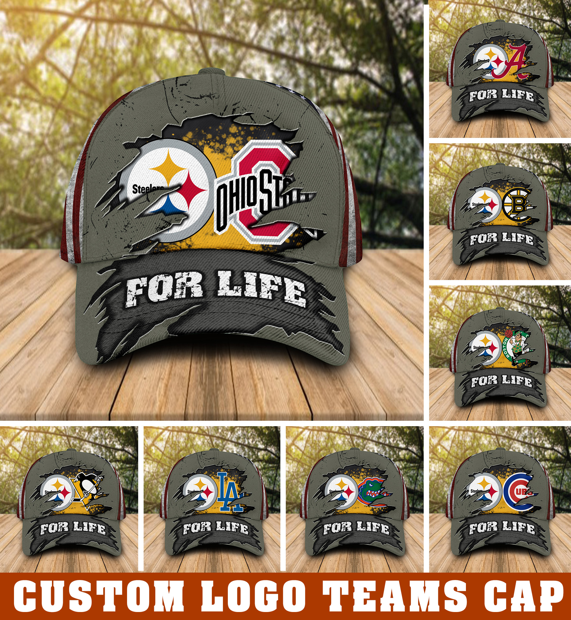 Las Vegas Raiders Custom logo Sport NFL teams For Life cap hat 6 Las Vegas Raiders Custom logo Sport NFL teams For Life cap hat 6