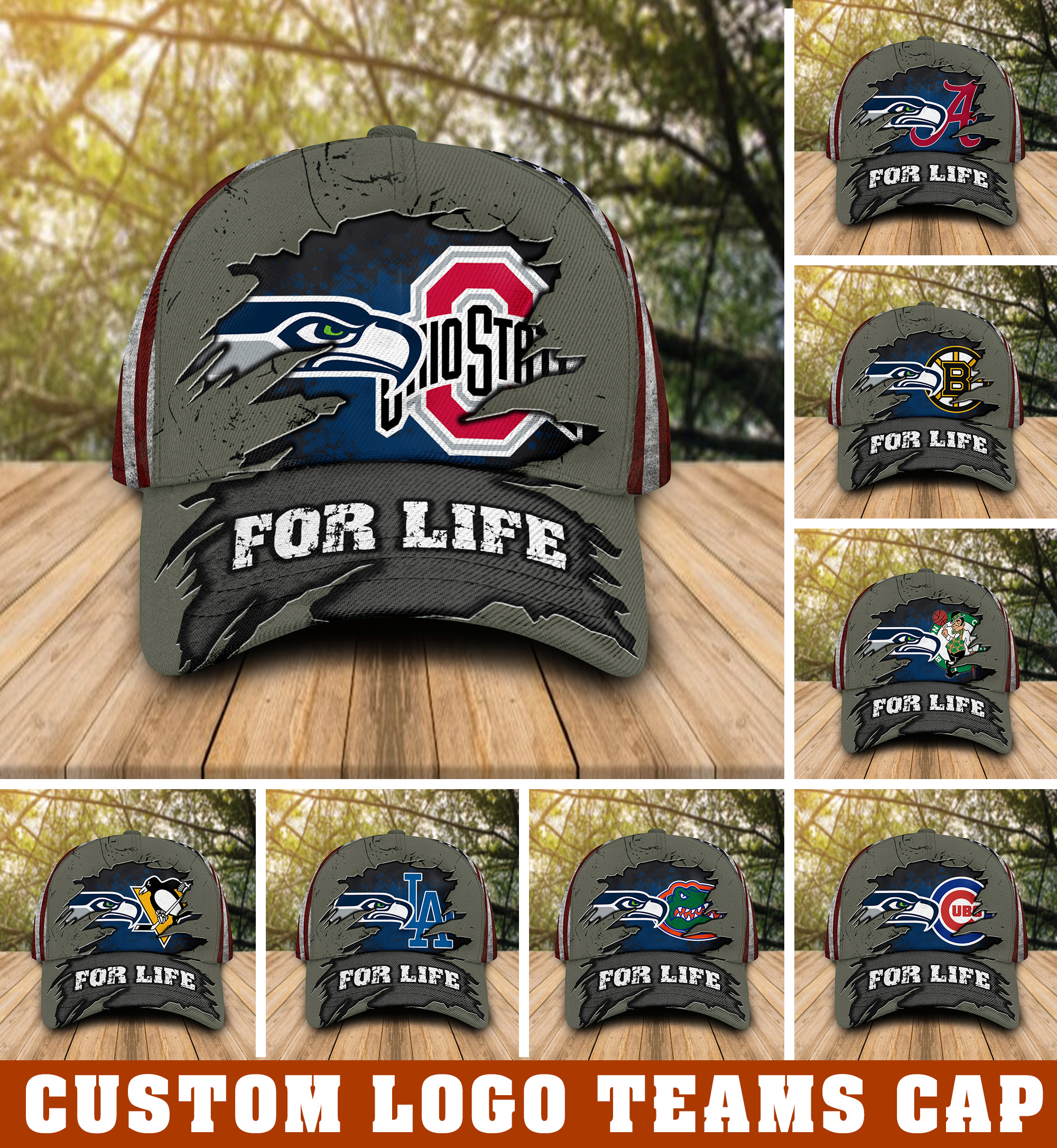 Las Vegas Raiders Custom logo Sport NFL teams For Life cap hat 8 Las Vegas Raiders Custom logo Sport NFL teams For Life cap hat