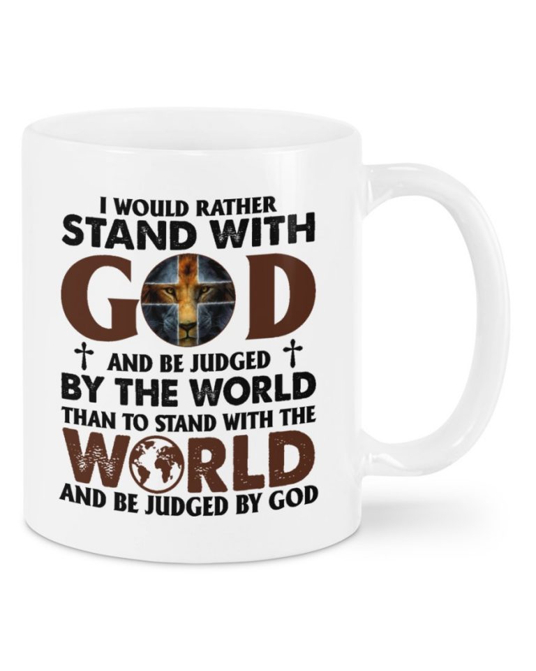 Lion I would rather stand with god mug 1
