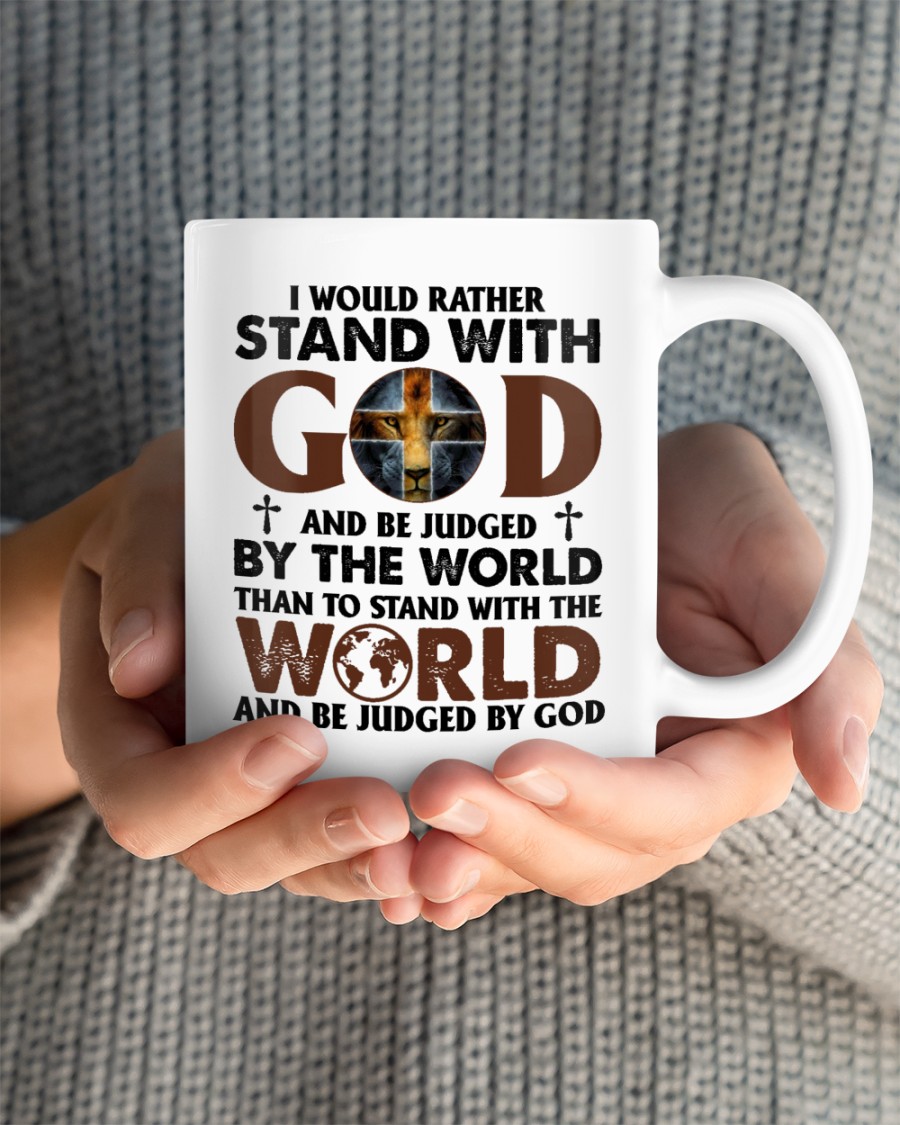 Lion I would rather stand with god mug 5