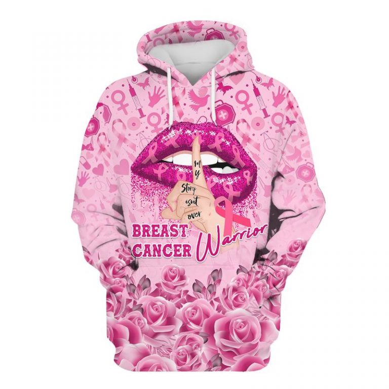 Lip flower Breast Cancer Warrior 3d shirt hoodie 1