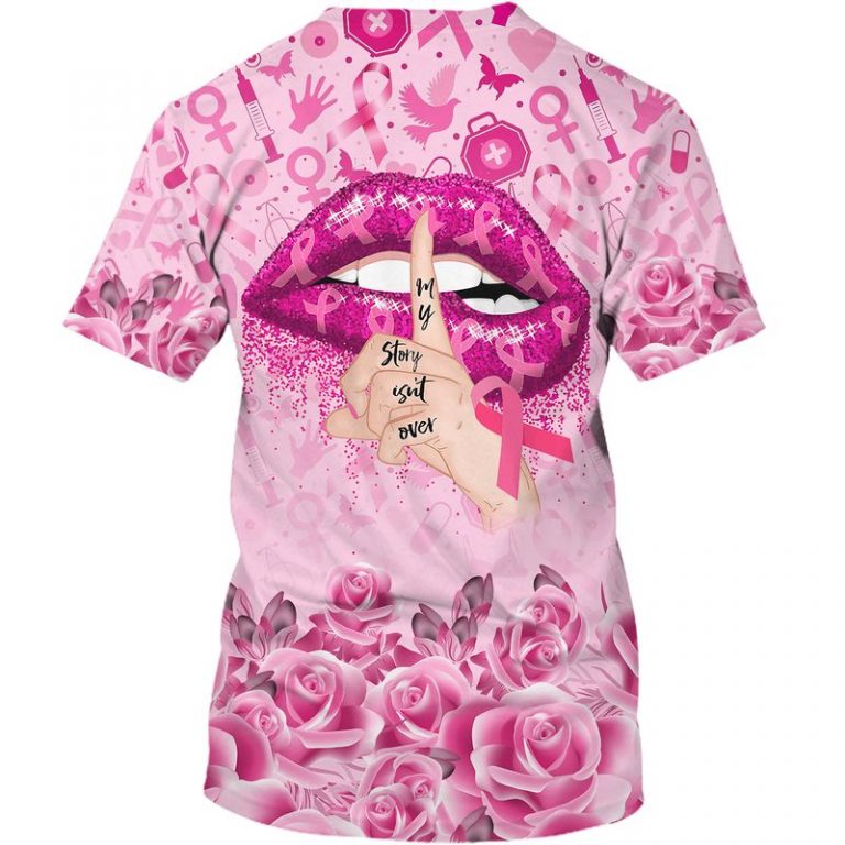 Lip flower Breast Cancer Warrior 3d shirt hoodie 4