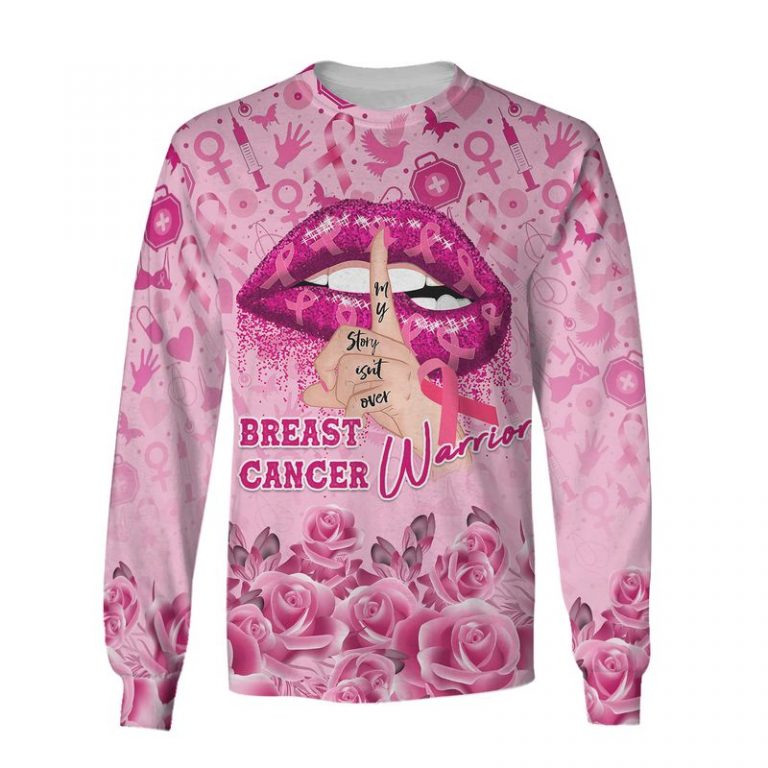 Lip flower Breast Cancer Warrior 3d shirt hoodie 5