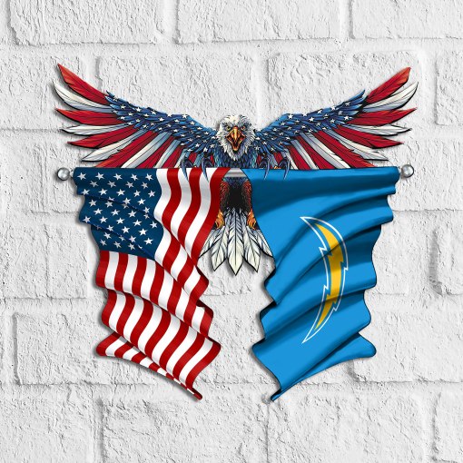 Los Angeles Chargers United States American flag metal sign 17 Los Angeles Chargers United States American flag metal sign