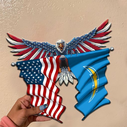 Los Angeles Chargers United States American flag metal sign 4 Los Angeles Chargers United States American flag metal sign2