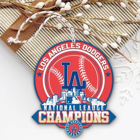 Los Angeles Dodgers Champions Champions Wooden Ornament1