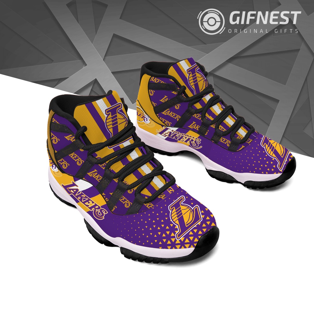Los Angeles Lakers Air Jordan 11 sneaker shoes 11 Los Angeles Lakers Air Jordan 11 sneaker shoes 2
