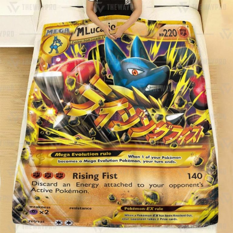 M Lucario EX Furious Fists Pokemon blanket 1