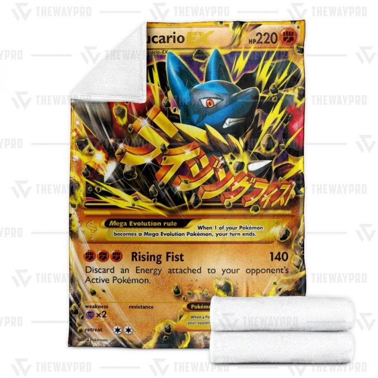 M Lucario EX Furious Fists Pokemon blanket 2