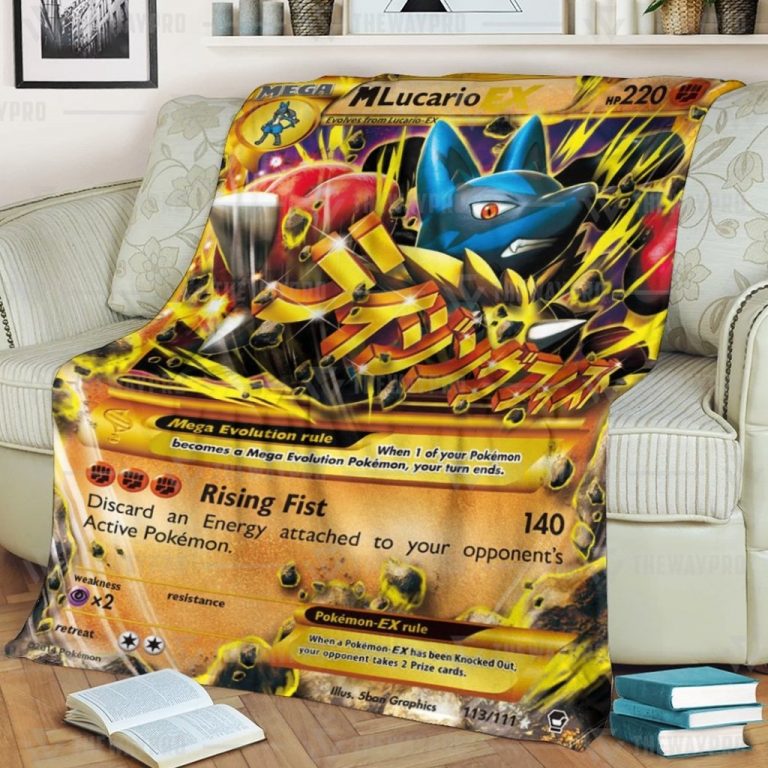M Lucario EX Furious Fists Pokemon blanket 3