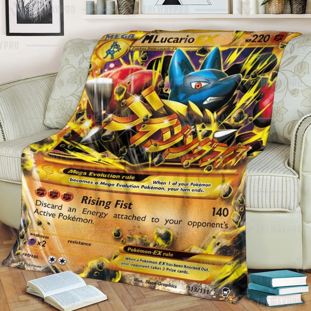 M Lucario EX Furious Fists Pokemon blanket 3