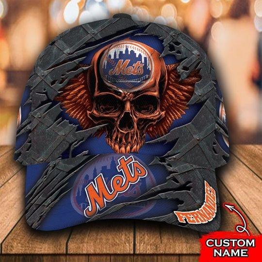 MLB New York Mets Skull Custom name cap