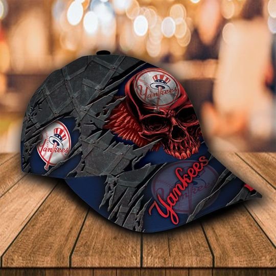 MLB New York Yankees Skull Custom name cap1