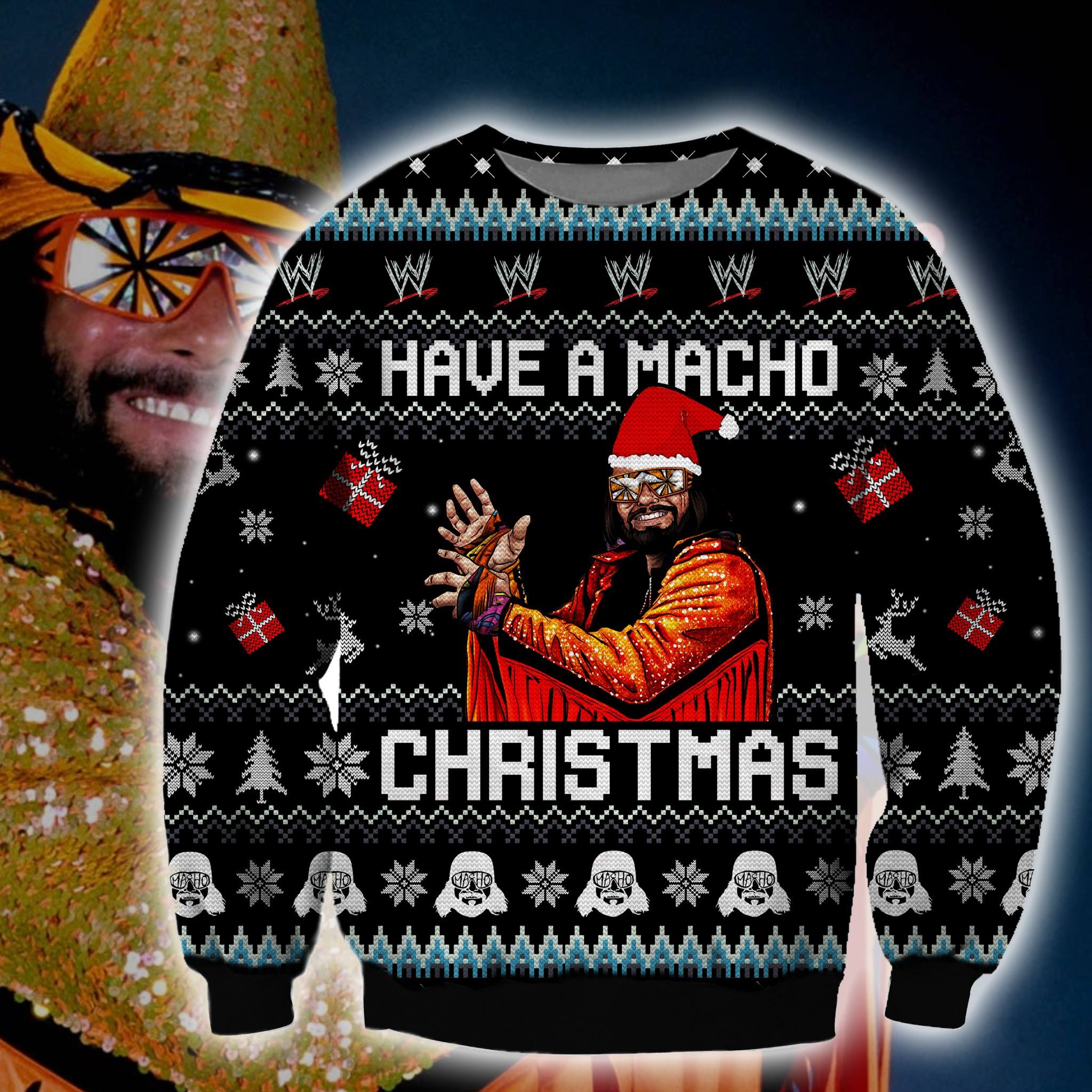 Macho Man Have a Macho Christmas ugly sweater 4 Macho Man Have a Macho Christmas ugly sweater