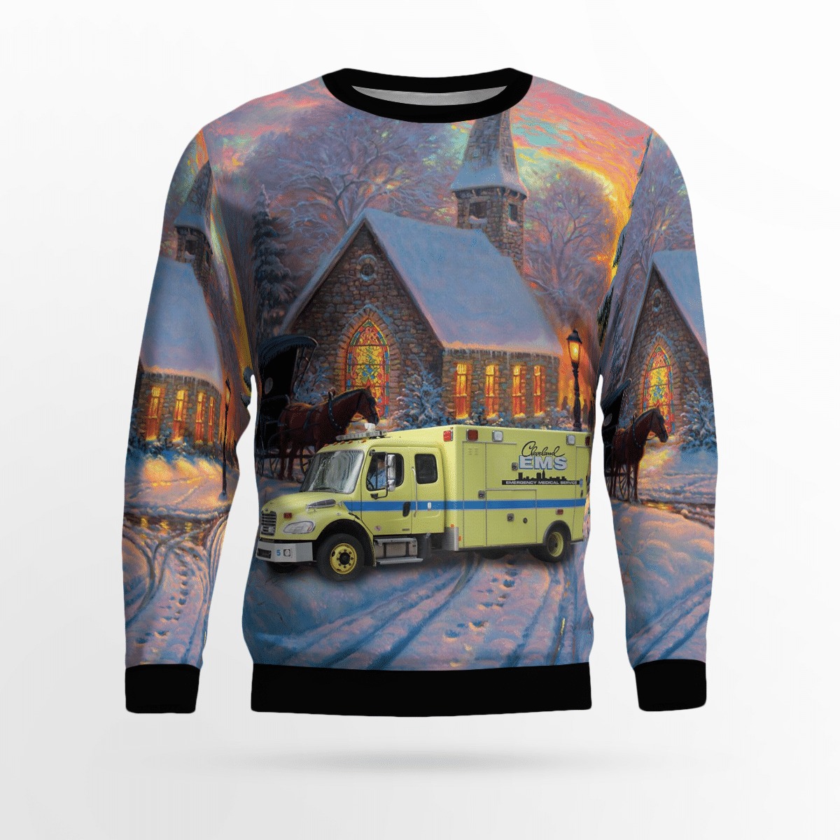 Mail car Ohio Cleveland EMS ugly sweater 2 Mail car Ohio Cleveland EMS ugly sweater 1