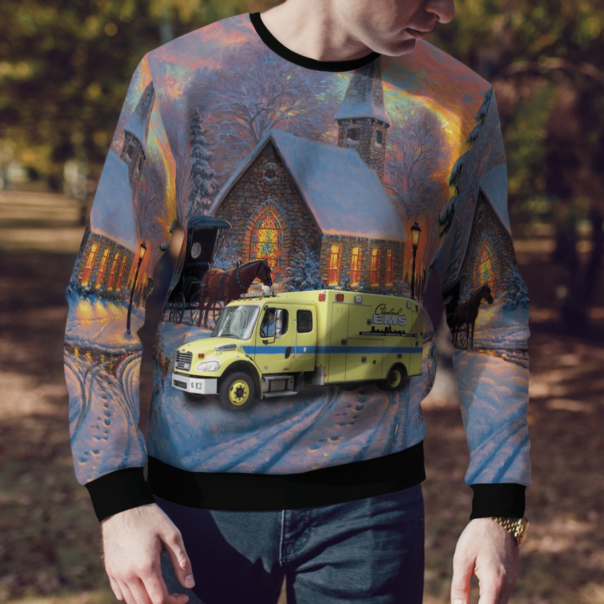 Mail car Ohio Cleveland EMS ugly sweater 4 Mail car Ohio Cleveland EMS ugly sweater 3