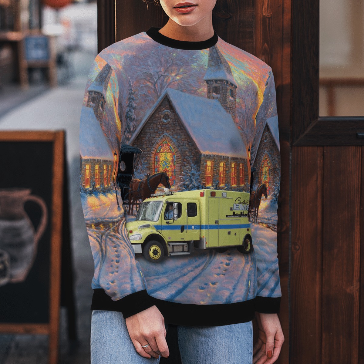 Mail car Ohio Cleveland EMS ugly sweater 4