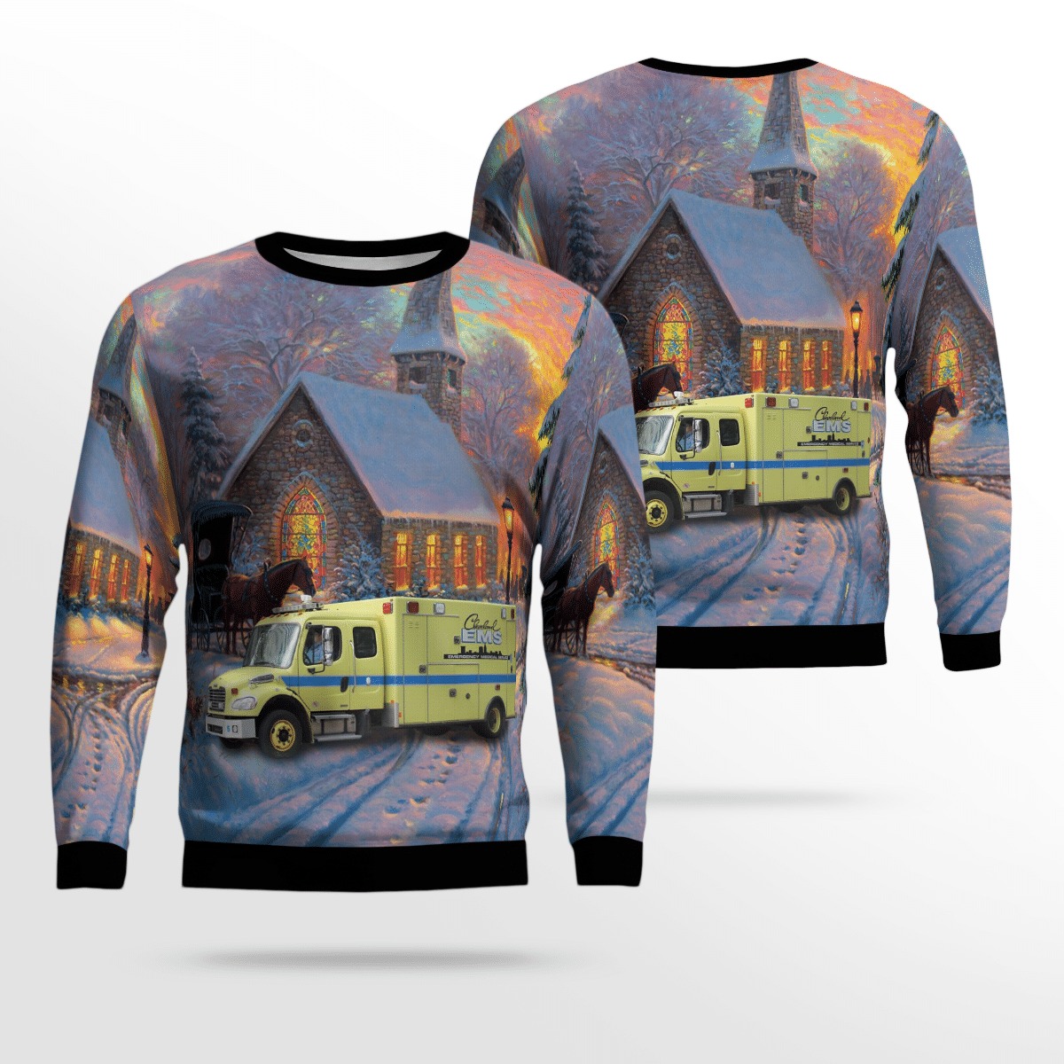 Mail car Ohio Cleveland EMS ugly sweater 6 Mail car Ohio Cleveland EMS ugly sweater