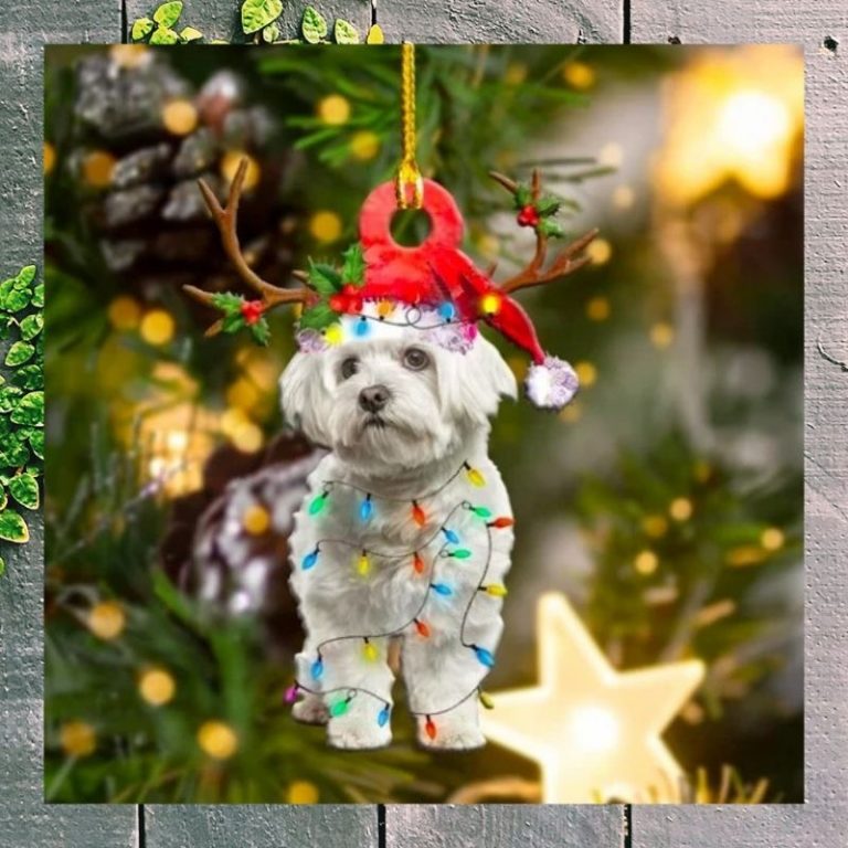 Maltese light shape Christmas Ornament 2