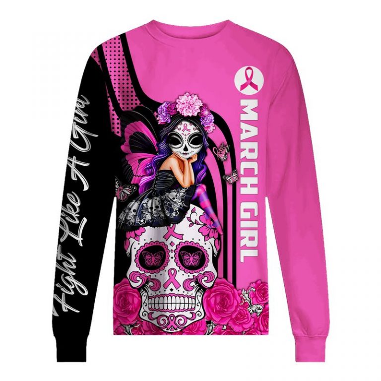 March Sugar Skull Fairy Fight Like A Girl Breast Cancer Awareness 3d shirt, hoodie (5) March Sugar Skull Fairy Fight Like A Girl Breast Cancer Awareness 3d shirt hoodie 5