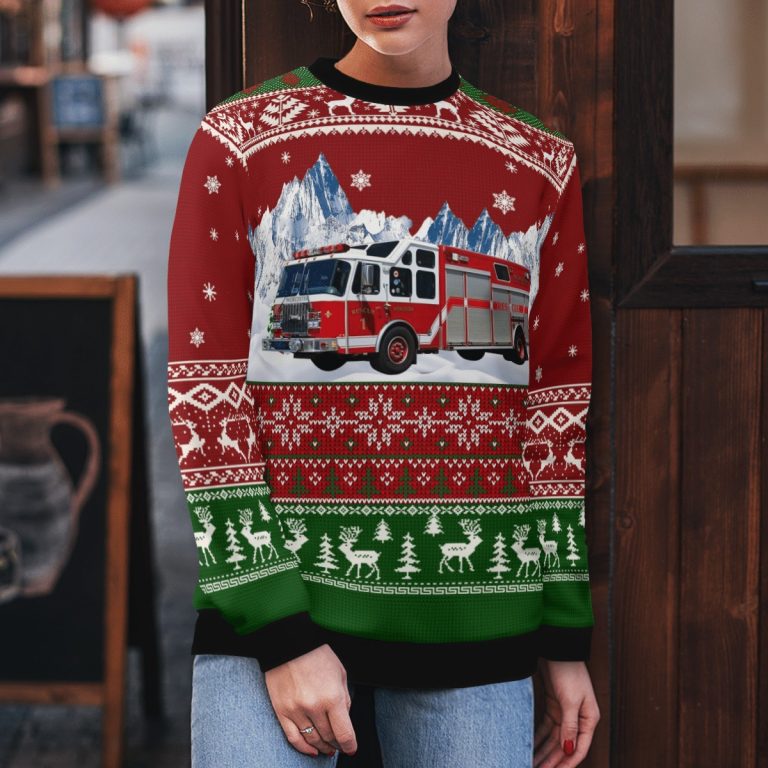Massachusetts Worcester Fire Department Christmas sweater sweatshirt 2