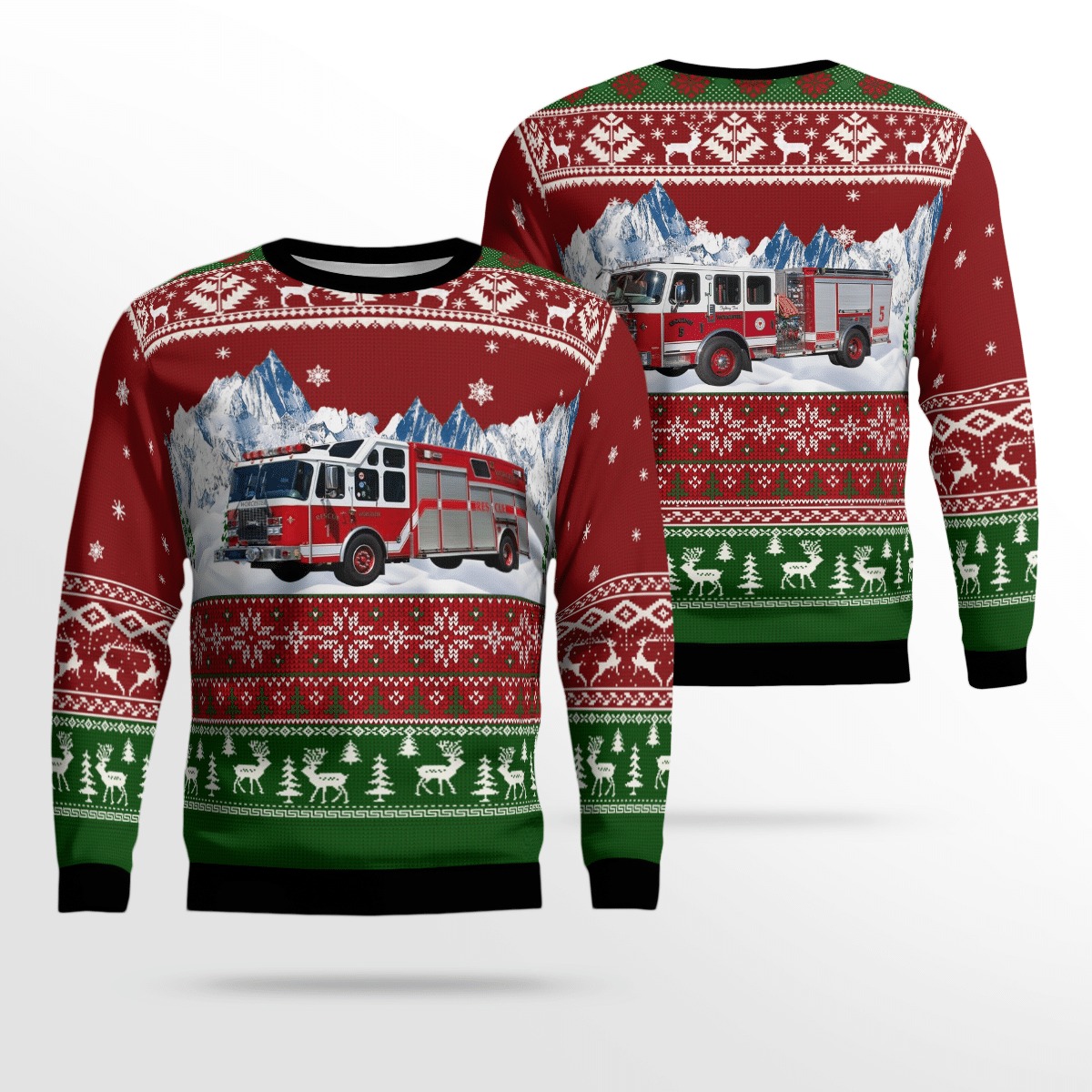Massachusetts Worcester Fire Department Christmas sweater sweatshirt