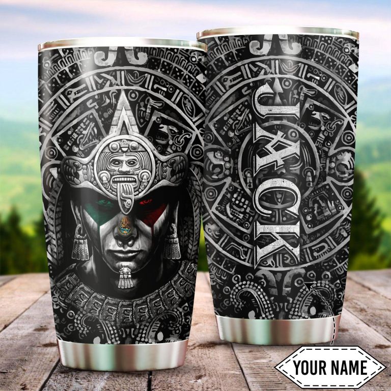 Maya aztec Mexican flag custom personalized tumbler 1