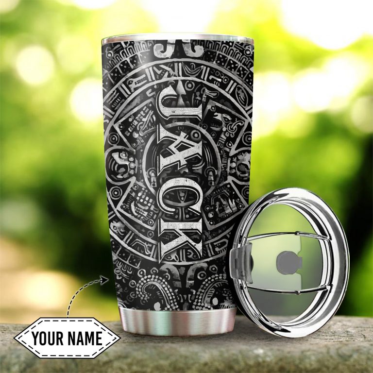 Maya aztec Mexican flag custom personalized tumbler 3