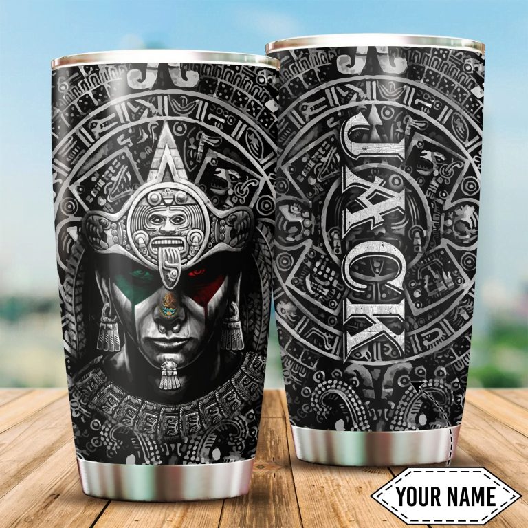 Maya aztec Mexican flag custom personalized tumbler 4