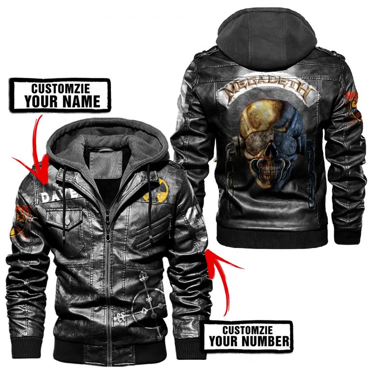 Megadeth skull custom leather jacket 1